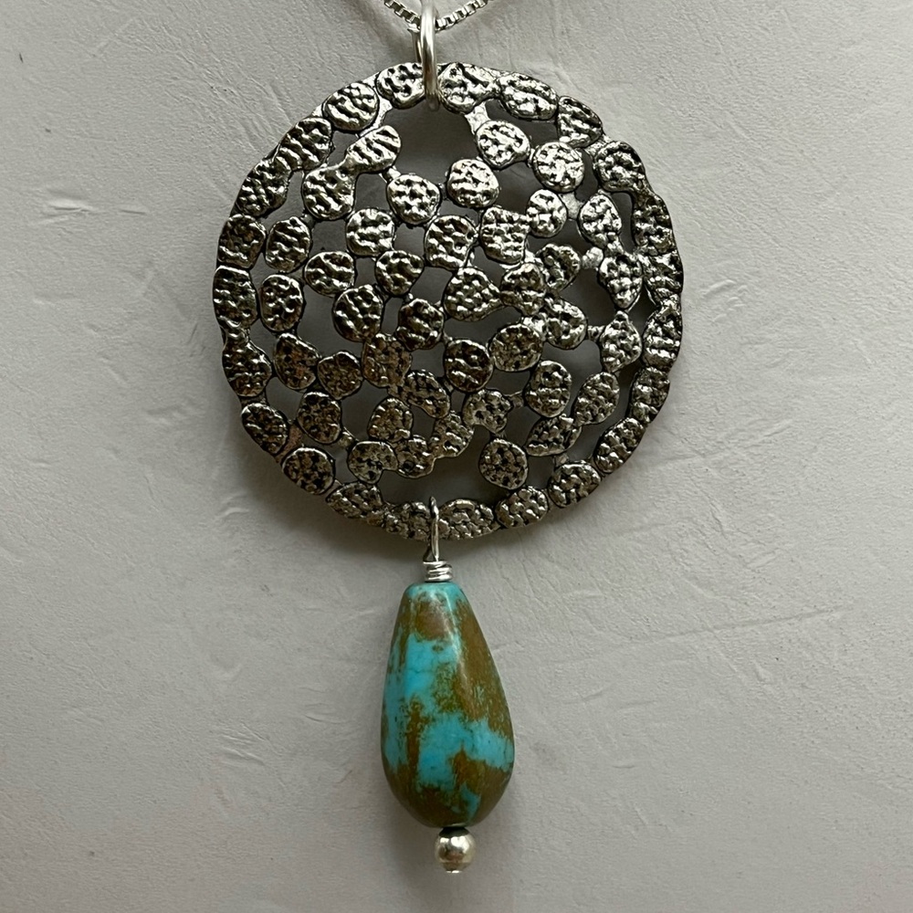 Silver Necklace with Turquoise Stone